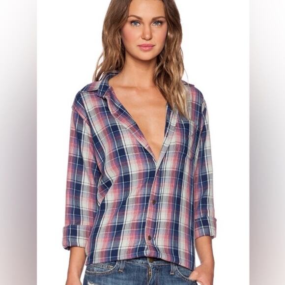 Current Elliott The Prep School Shirt in Riviera Plaid - Picture 1 of 7